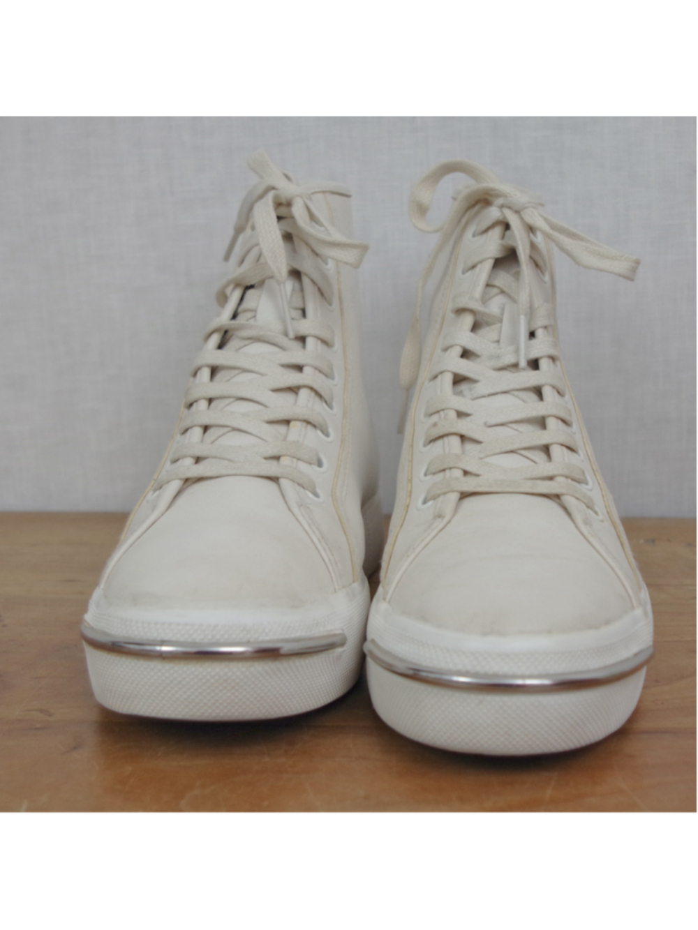 Alexander Wang Ladies' White Leather HI Top Sneakers 38.5 - Picture 10 of 10